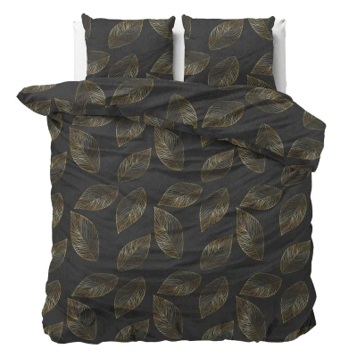 Afbeelding van Dekbedovertrek Golden Leaf 2 persoons (200x200/220 cm) Microvezel Natuur Taupe Sleeptime Ga naar Dekbed Discounter.nl &amp; Profiteer Nu