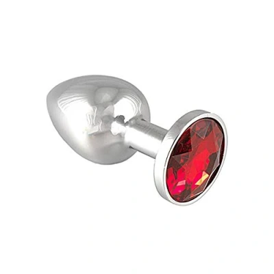 Afbeelding van Rimba Bondage Play Buttplug XS met kristal rood