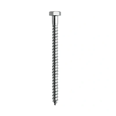 Afbeelding van DOJA Barcelona Diepteschroeven Set 10 houtschroeven M10 x 150 mm Verzinkte stalen schroef met zeskantkop houten schroeven voor houtschroeven, paalhouder, plug, plaat,