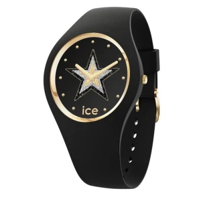 Afbeelding van ICE Watch glam rock Fame Zwart dameshorloge met siliconen band 019859 (Medium), zwart., Riem