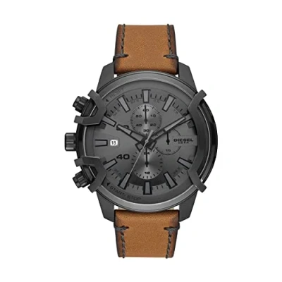 Afbeelding van Diesel Griffed herenhorloge chronograaf 46mm behuizingsgrootte roestvrij stalen horloge, Bruin, DZ4569