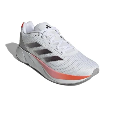 Afbeelding van adidas Vanquish 6 Lea hardloopschoenen voor heren, Aurora wit en zonne rood, 38 2/3 EU, Solar White &amp; Red