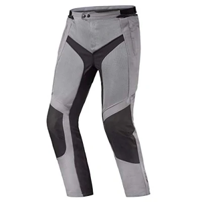 Afbeelding van SHIMA JET Motorbroek voor heren, zomer, versterkte motorcycle, tourbroek mannen, van mesh, textiel met waterdicht membraan, CE kniebeschermers (grijs, XXL)