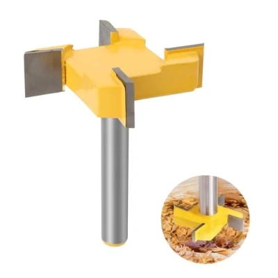 Afbeelding van Dfuqanb Schaaffrees, 8 mm schacht router bit, platte frees, plaatfrees, houtfrees voor bovenfrees, T vorm router, houtbewerking op het oppervlak