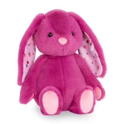 Afbeelding van B. toys by Battat BX1925C30Z Plumberry Bunny Happy Hues Zacht en behaaglijk pluche konijn Wasbaar Vanaf 0 maanden Kleur Fuchsia 30,48 cm