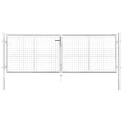 Afbeelding van Poort 306x125 cm gegalvaniseerd staal zilverkleurig