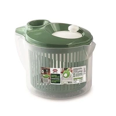 Afbeelding van Snips 090068 slacentrifuge met uitneembare binnenmand, 3 l, 19,5 x 26,5 19 cm, zijgreep, groen en wit, gemaakt in Italië, kunststof