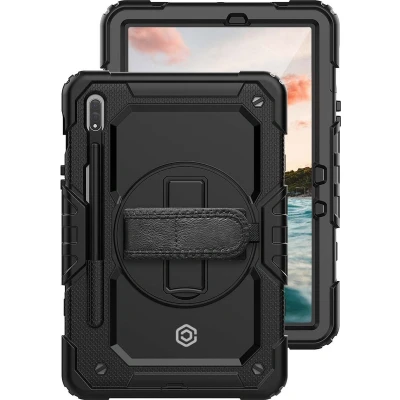 Afbeelding van Casecentive Handstrap Pro Hardcase met handvat Galaxy Tab S8 Ultra zwart