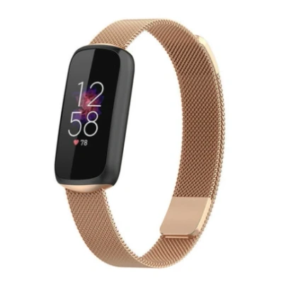 Afbeelding van Fitbit Luxe Milanese bandje Champagne goud RVS