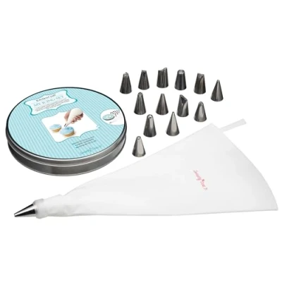 Afbeelding van KitchenCraft Sweetly Does It Spuitzak Met Spuitmondjes 12 x 17 22 Plastic En Roestvrij Staal Meerkleurig