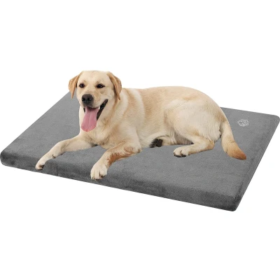 Afbeelding van hondenmand grote honden wasbaar, waterdicht XL 104x71x7.6cm, hondenkussen geschikt voor kooien, hondenmat met afneembare en wasbare hoes honden, kleur grijs