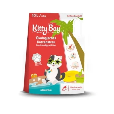 Afbeelding van 10l KittyBay Ecologische Kattenbakvulling Meowtini Witte Cassave