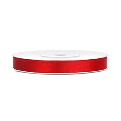 Afbeelding van Jaow Satijnen lint van polyester, strik en geschenkverpakking 6/12/25/38/50/100 mm x 25 m (maat 6 kleur rood)
