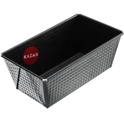 Afbeelding van Rechthoekige bakvorm, bakvorm van blik, koningskaartvorm met antiaanbaklaag, broodbakvorm, cakevorm, hoekige broodvorm (20,5 x 12 cm, zwart)