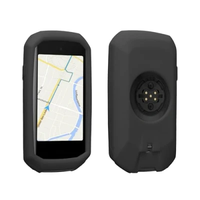 Afbeelding van kwmobile fietscomputer gps hoes geschikt voor Garmin Edge 1050 hoesje Beschermhoes fietsnavigatie Siliconen cover in grijs