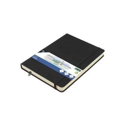 Afbeelding van Kangaro schetsboek A5 zwart PU hardcover met elastiek en lint K 861220