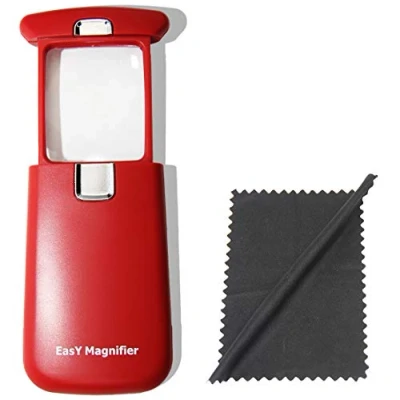 Afbeelding van EasY Magnifier 3x Pocket Vergrootglas Met LED licht; Kleine Handbediende verlichte magnify glazen voor een close up werk tekst lezen; Macula degeneratie lens