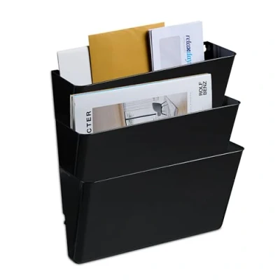 Afbeelding van Relaxdays tijdschriftenrek muur set van 3 A4 tijdschriftenhouder ijzer krantenrek