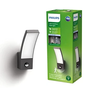 Afbeelding van Philips Splay Wandlamp voor buiten, 12 W, infrarood detectie, antraciet