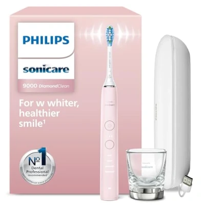 Afbeelding van Philips Sonicare Elektrische Tandenborstel DiamondClean 9000 Voor wittere tanden Ingebouwde poetsdruksensor App connected 4 Poetsstanden 3 sterktes Luxe oplaadglas Reisetui HX9911/29