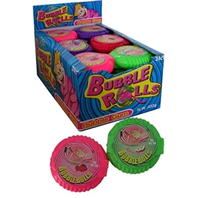 Image de Cool Bubble Rolls Rouleau de chewing gum extra large avec plateau 24 paquets (1 x 432 g)