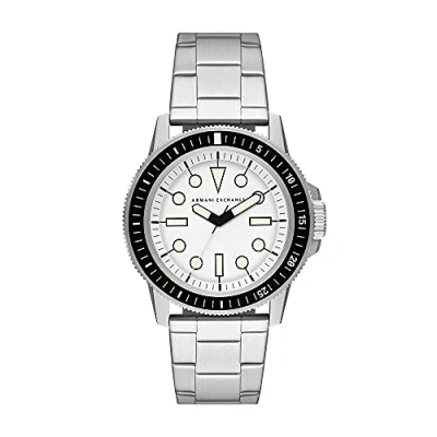 Afbeelding van Armani Exchange AX1853 Herenhorloge met drie wijzers van roestvrij staal, zilver.,