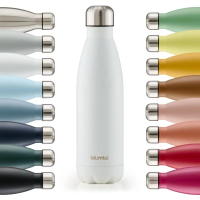 Afbeelding van Blumtal Thermosfles Met dubbele wand Thermosbeker Koffie, Thee en Koele dranken Travel Mug 1000ml Wit