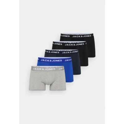 Afbeelding van Jack &amp; Jones Jacbasic Plain Trunks 5 PACK Boxerbriefs, Heren, Maat: XXL, Black/navy/surf the web