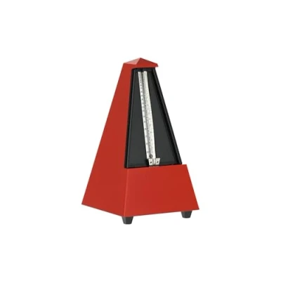Afbeelding van Wittner Taktell 903508 Metronoom Piramide met kunststof behuizing zonder bel, donkerrood mat