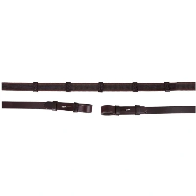Afbeelding van BR Teugel Linnen 19mm Anti slip e Sluiting Bruin/Zilver Full