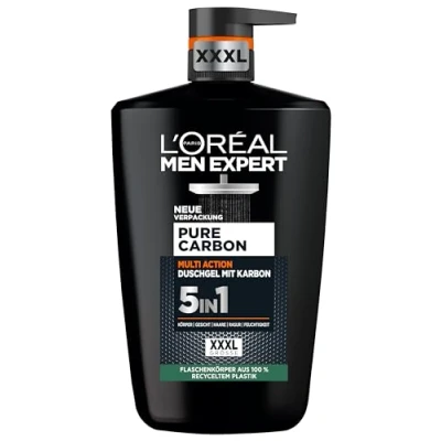 Afbeelding van L&#039;Oréal Men Expert XXXL 5 in 1 douchegel en shampoo voor mannen, douchebad het reinigen van lichaam, haar gezicht, lichaamsverzorging mannen langdurige frisheid,