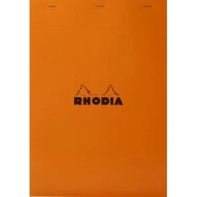 Image de Bloc Rhodia Orange 80 feuilles Agrafés A4 Q.5x5