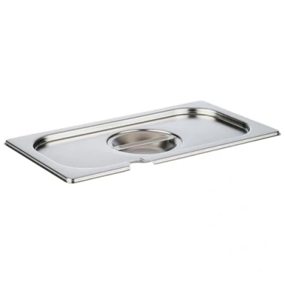 Afbeelding van APS 81391 GN 1/3 deksel met lepeluitsparing, roestvrij staal, afmetingen: 175 x 325 mm, hoogte: 30 mm