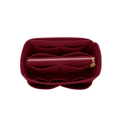 Afbeelding van LEXSION Handtas organizer van vilt met ritssluiting voor Speedy Neverful PM MM, 1 wijnrood, M