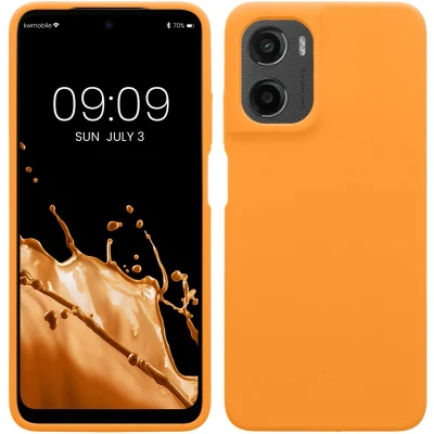 Afbeelding van kwmobile telefoonhoesje geschikt voor Motorola Moto G05 / E15 Hoesje met siliconen coating Smartphone case in fruitig oranje