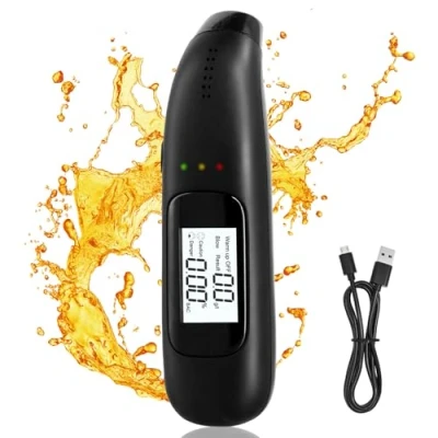 Afbeelding van Mapille Draagbare blaastest, professionele blaastest met digitaal lcd display en zeer gevoelige chip, oplaadbaar, alcoholtest, draagbaar, alcoholtest zonder contact voor persoonlijk gebruik