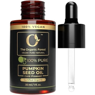 Afbeelding van USDA Organic Pumpkin Seed Oil 100% Pure, Cold Pressed, Nutrient Rich Natural Hair &amp; Skin Care Rijk aan vitaminen en mineralen niet GMO, veganistisch glutenvrij multifunctioneel