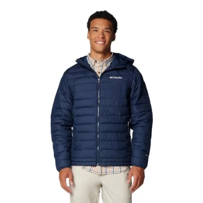 Image de Columbia Homme Doudoune à capuche Powder Lite Hooded Jacket, Bleu marine, M