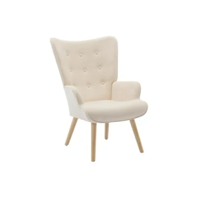 Afbeelding van Vente unique Fauteuil van beige stof VATELY L 69 cm x H 95.5 D 78
