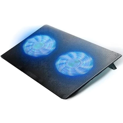 Afbeelding van Retoo 12 17 inch led koelmat voor laptop met 2 ventilatoren en 6 in hoogte verstelbare hoogtes, voorkomt oververhitting