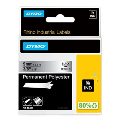 Afbeelding van Dymo 18485 (S0718170) Tape Zwart op metallic (9 mm)