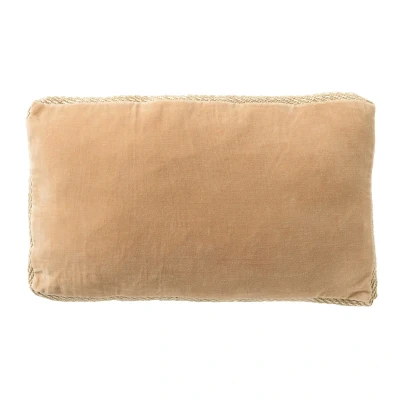Afbeelding van Dutch Decor MANOE Sierkussen 30x50 cm effen kleur met rand van jute Semolina beige