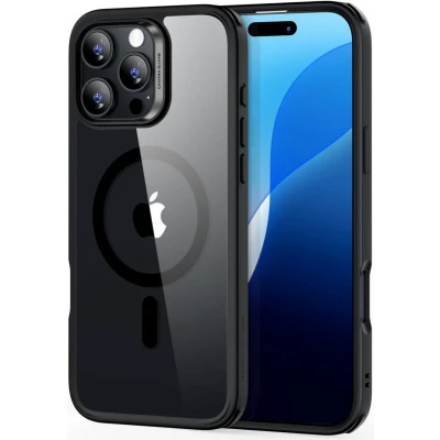 Afbeelding van ESR Classic Hybrid HaloLock Hoesje Geschikt voor Apple iPhone 16 Pro Max Compatibel met MagSafe en Back Cover Magneet Transparant Zwart