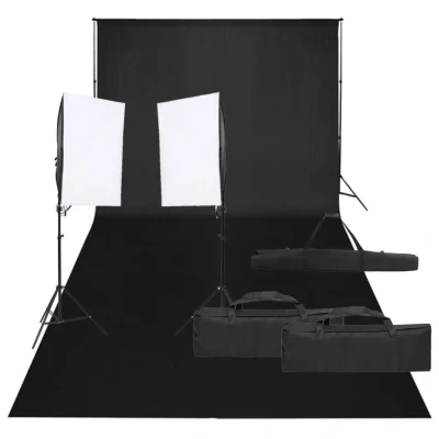 Afbeelding van VD Fotostudioset met verlichtingsset en achtergrond 600 x 300 cm