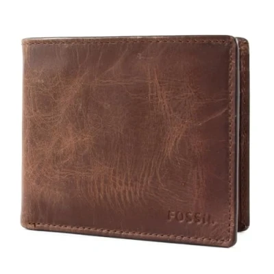 Afbeelding van Fossil Derrick RFID Visitekaarthouder, Heren, Maat: One Size, Brown