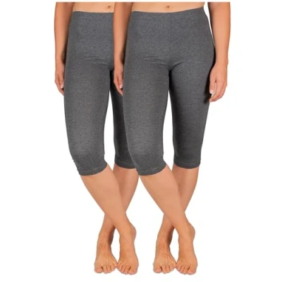 Afbeelding van SES Set van 2 katoenen damesleggings 3/4, Antraciet