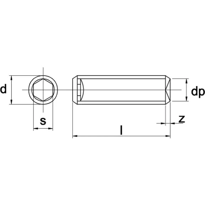 Afbeelding van Elcee Stelschroef binnenzeskant kratereind m6 x 30mm