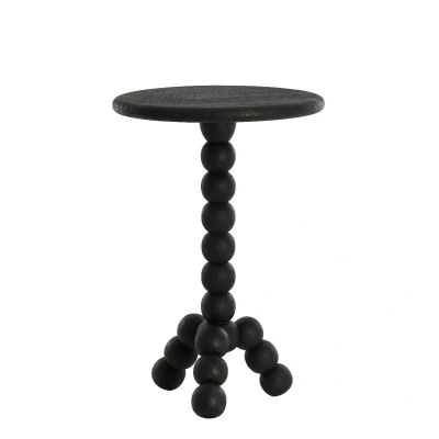 Afbeelding van Light &amp; Living Bijzettafel Veglio Mat zwart Ø35cm Modern