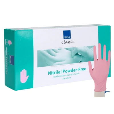 Afbeelding van Abena Handschoenen Nitrile Roze Poedervrij