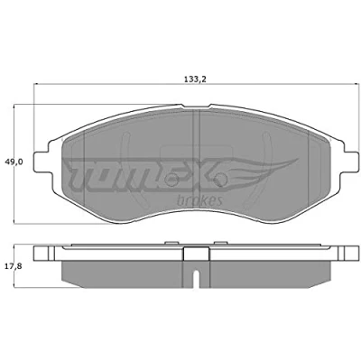 Afbeelding van TOMEX brakes TX 14 22 Remblokkenset Vooras CHEVROLET: Aveo / Kalos Hatchback, Saloon, DAEWOO: Hatchback